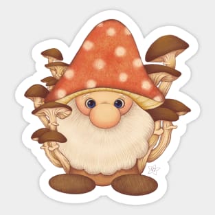 Cute Woodland Mushroom Gnome Sticker